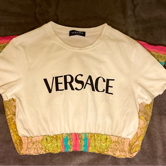 STUNNING YOUNG LADIES “VERSACE BAROCCO GODDESS” Combined Logo Dress BL/WH/GOLD! - Picture 5 of 9